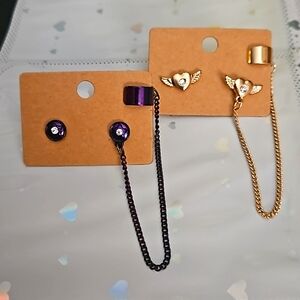 Two sets of earrings w,chain & cuff